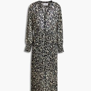 BA&SH Lisi pleated printed crepe maxi dress